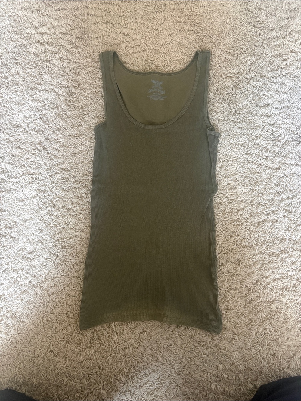 Faded Glory Olive Ribbed Scoop Tank